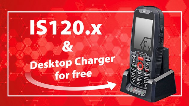 Limitierte Aktion für 4G-Tastentelefon IS120.1/IS120.2 Angebot IS120.x & Desktop Charger