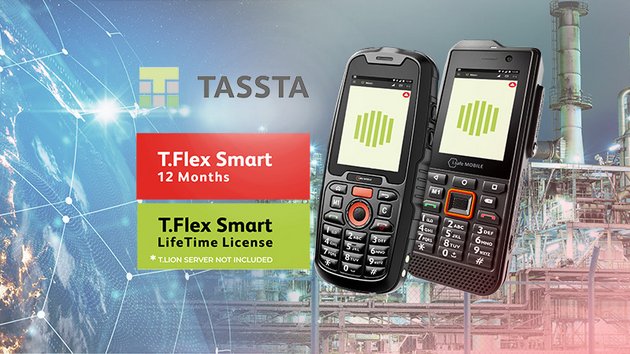 explosion-proof mobile devices and MCPTT solution T.Flex Smart IS120.1 or IS330.1 with PTT solution from TASSTA