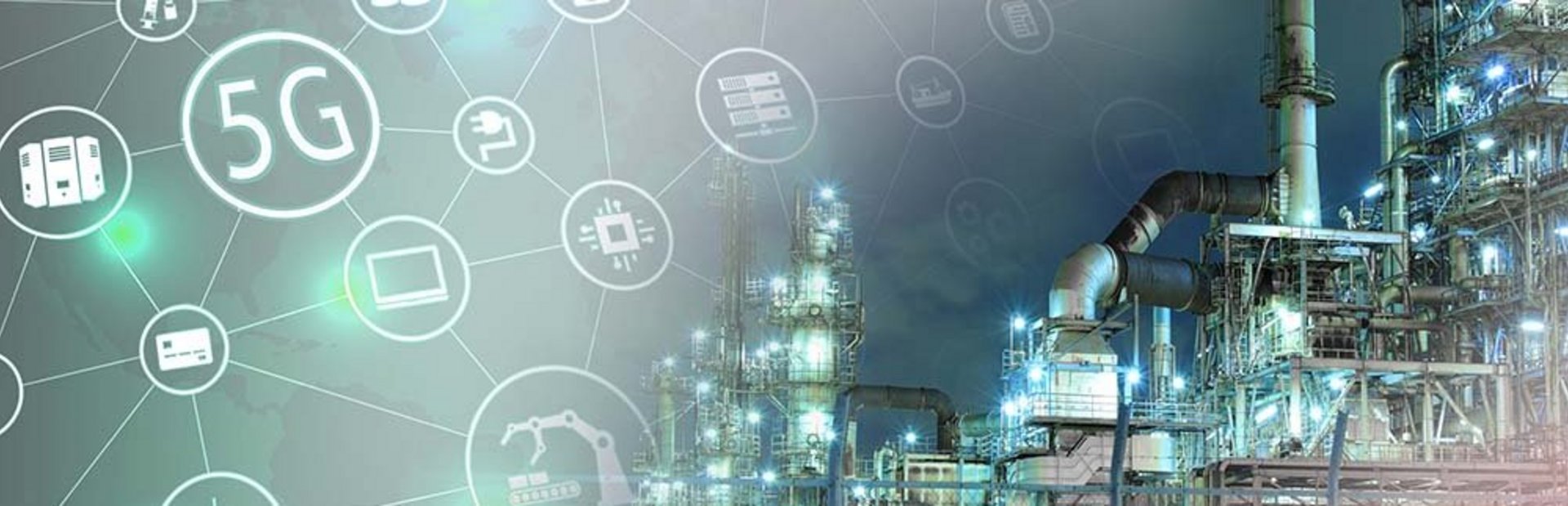 Öl Raffinerie mit 5G