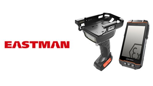 O IS530.1, em combinação com o leitor de código de barras IS-TH1xx.1, em uso na Eastman