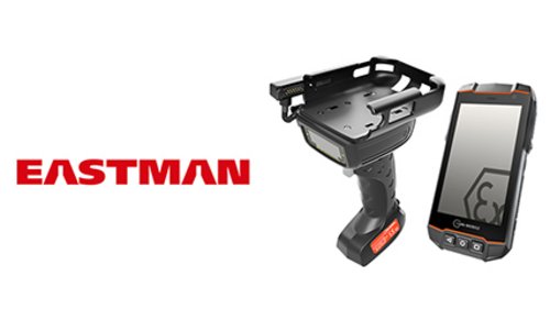 IS530.1 in Kombination mit dem Barcodescanner IS-TH1xx.1 in Nutzung bei Eastman